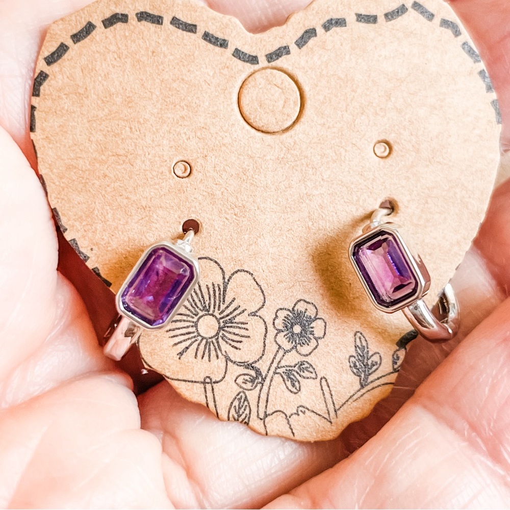 ✨Amethyst & Clear Quartz Earrings✨ s925 stem